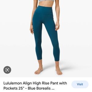 Lululemon align high rise pant with pockets 25”- Blue Borealis